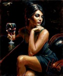 Fabian Perez Fabian Perez Saba with Glass of Wine